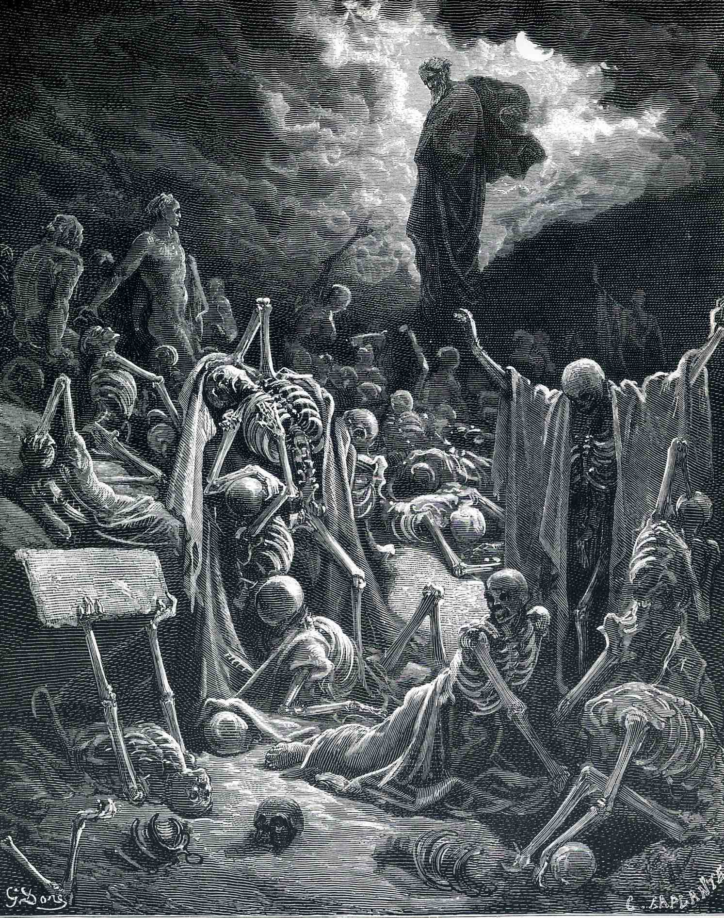 The Vision of the Valley of Dry Bones by Gustave Dore
